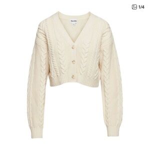 Aritzia Sunday best Cream Cable Knit cardigan